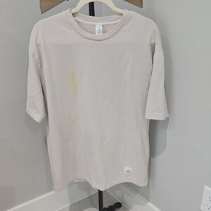 ALO Yoga Men's Cream T-Shirt Double Take Short Sleeve Bone Medium